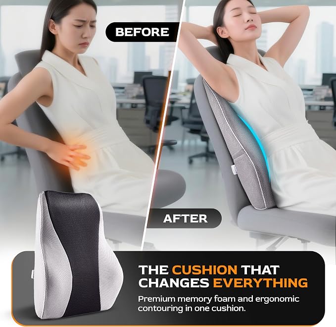 Extra Dense Lumbar Pillow with Double Adjustable Straps - Image 5