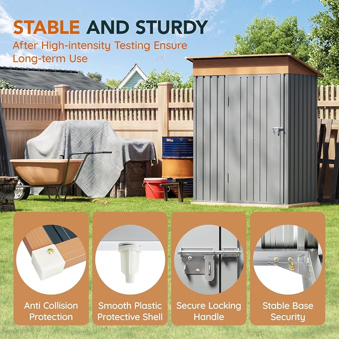 5x3FT Multi-Used Shed & Outdoor Storage Shed - Image 5