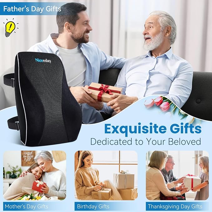 Lumbar Support Pillow for Office Chair Car Back Support Pillow, Memory Foam - Image 3