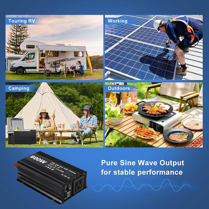 Power Inverter 600W Pure Sine Power Inverter DC 12V to AC 110V Car Converter - Image 7