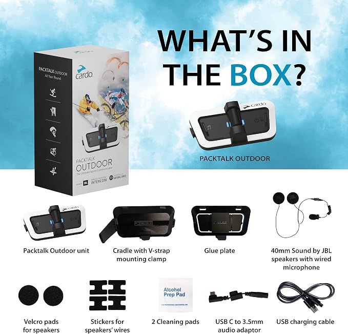 Cardo PACKTALK Outdoor Helmet Communication System, Snowboard and Cycling - Image 7