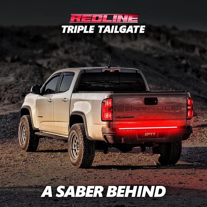 OPT7 48" Redline Triple Row LED Tailgate Light Bar w/Sequential RED Turn Signal - Image 6