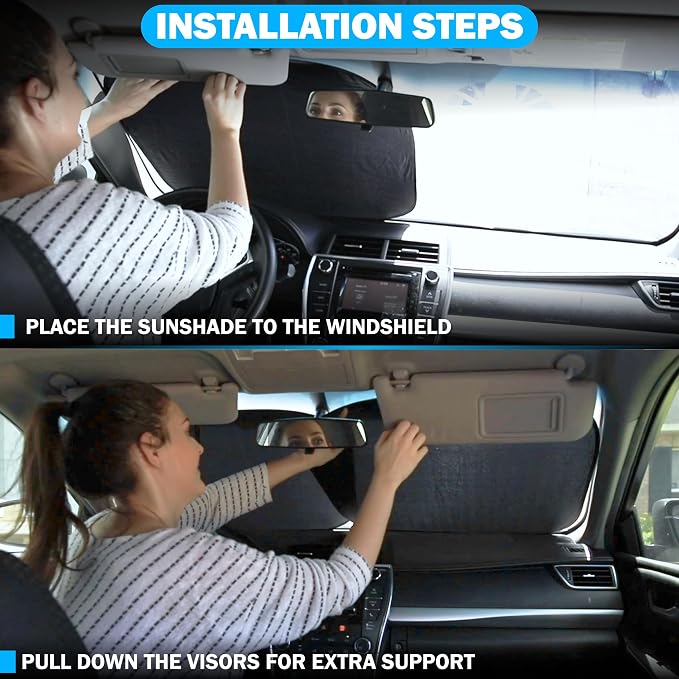 Car Windshield Sun Shade Foldable | Front Windshield Shade - Image 7