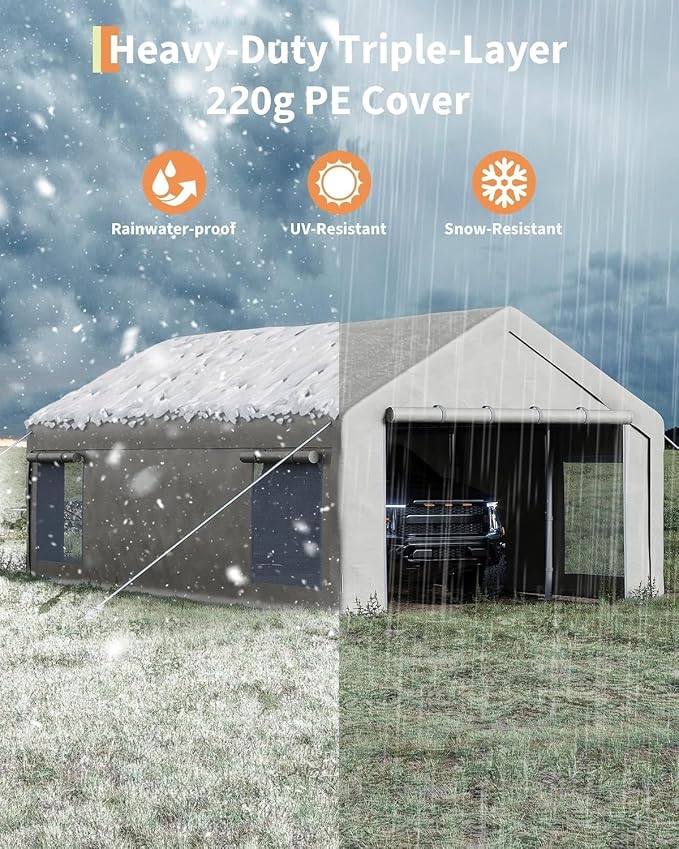 13 x 25ft Heavy-Duty Carport Canopy - Image 5