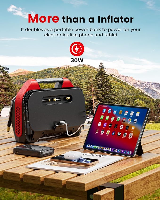 ETENWOLF VORTEX S6SE Cordless Tire Inflator Portable Air Compressor, 160 PSI - Image 5