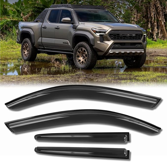 Rain Guards for Car Windows, Tape-On Window Visors Rain Guards Fit for by KYX