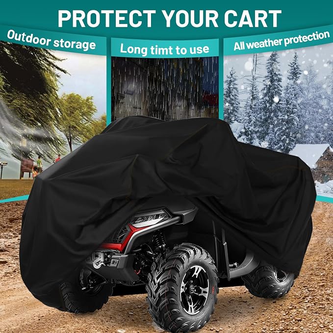 QYMOTO ATV Cover, Large ATV Cover XL 2-UP 4 Wheeler Quad Outdoor Full - Image 5