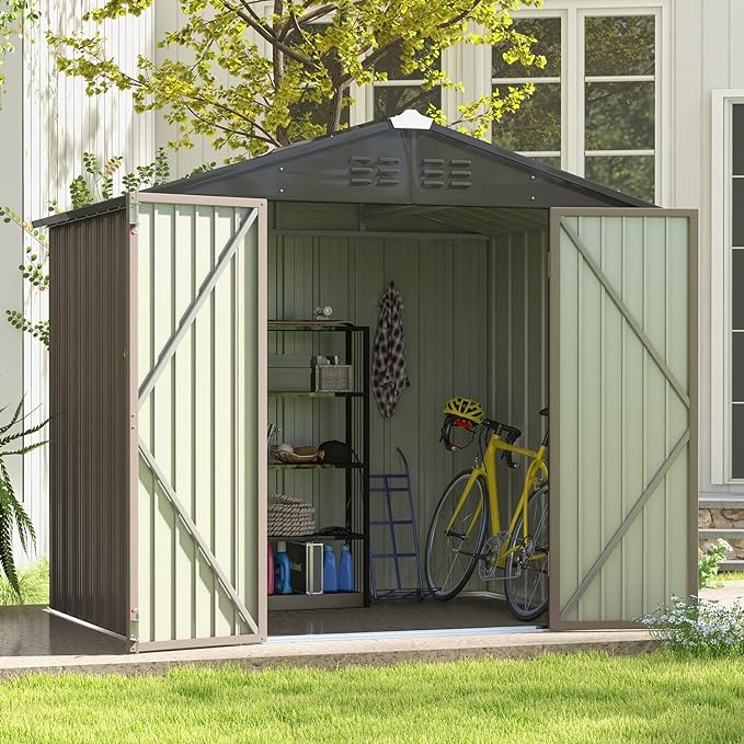 Patiowell 8x6 FT Outdoor Storage Shed, Metal Tool shed & Outdoor Storage by Patiowell