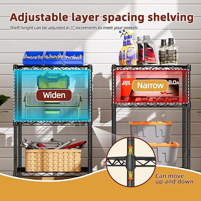SINGAYE 3 Small Wire Shelves Kitchen Pantry Close Home Organizers and Storage - Image 5