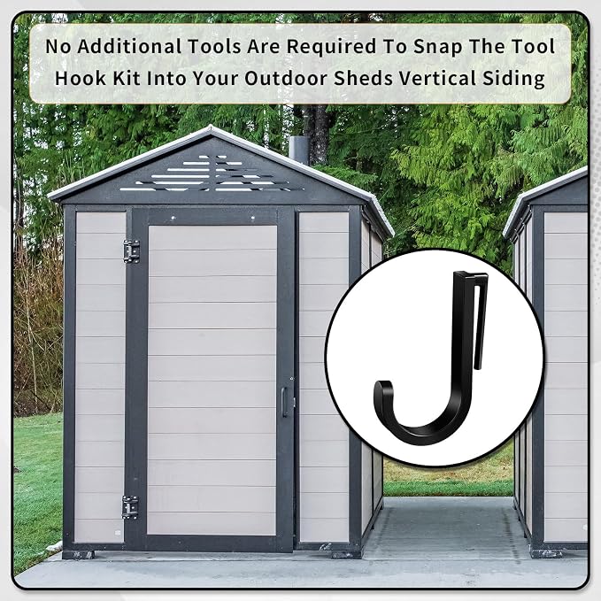 8 Pcs J Tool Hooks Plastic Multi Purpose Shed Organizer Accessories - Image 4