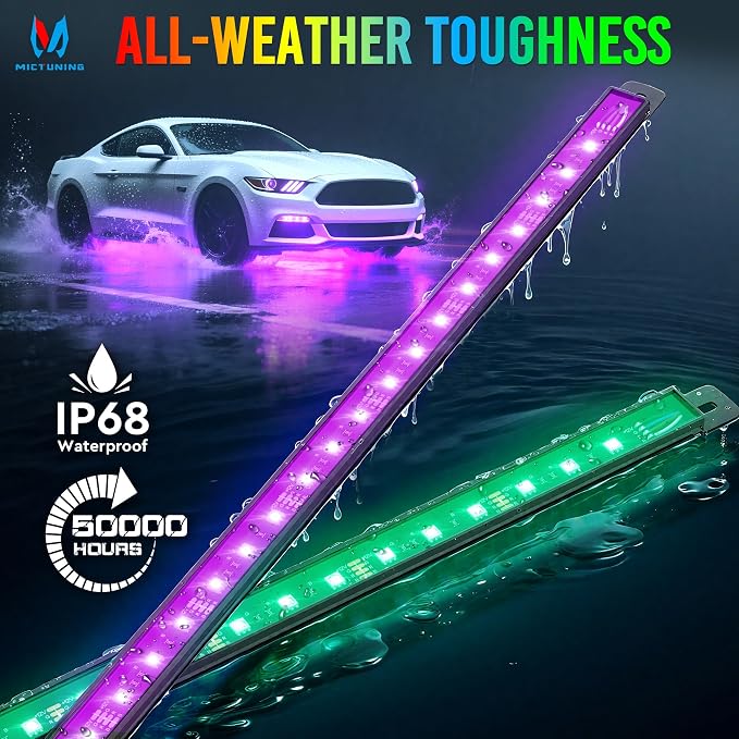 MICTUNING U8 RGB Underglow LED Light Bar, Dual Remote Control, Car SUV Exterior - Image 5