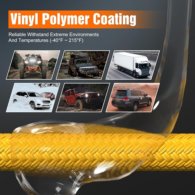 GODIAG 1"×20ft Kinetic Recovery Rope Heavy Duty Energy Tow Rope - Image 4