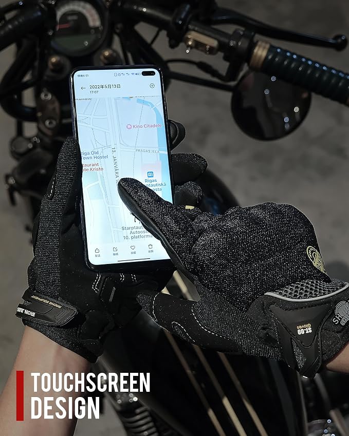 BORLENI Motorcycle Riding Gloves Touch Screen Full Finger Glove Motocross Road - Image 6
