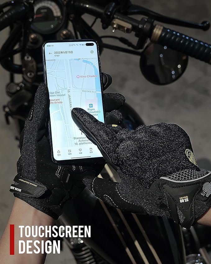 BORLENI Motorcycle Riding Gloves Touch Screen Full Finger Glove Motocross Road - Image 6