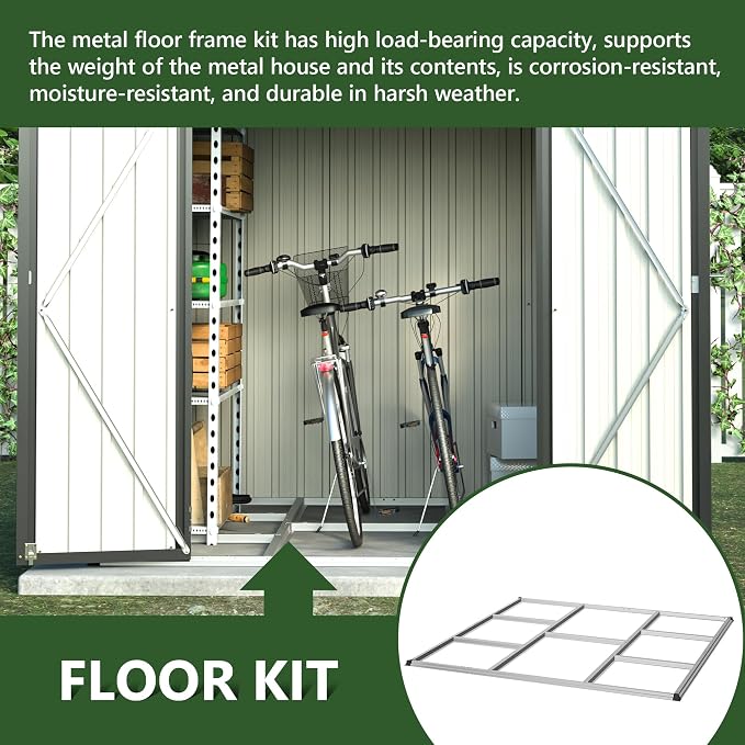 6x6 ft Metal Storage Shed Outdoor, Metal Steel Utility Tool Shed Storage House - Image 5