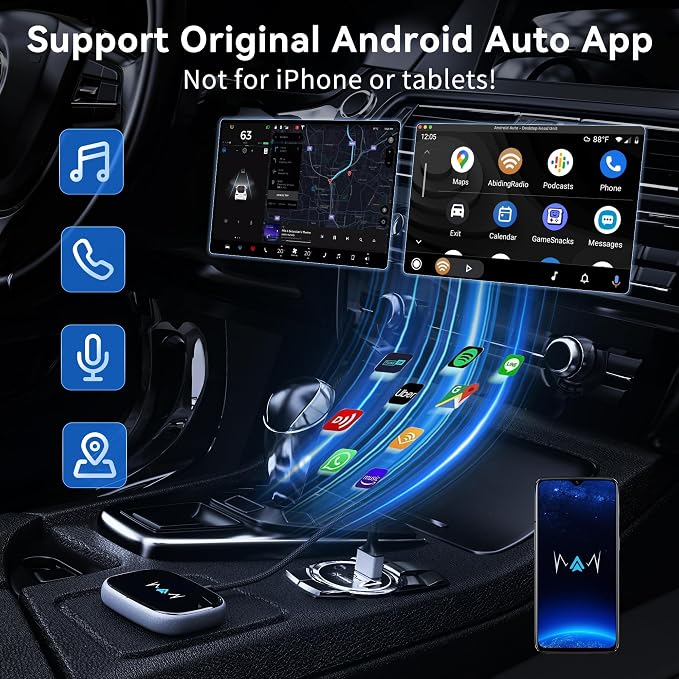 Wireless Android Auto Adapter, Wireless carplay Adapter, Latest NFC Touchscreen - Image 4