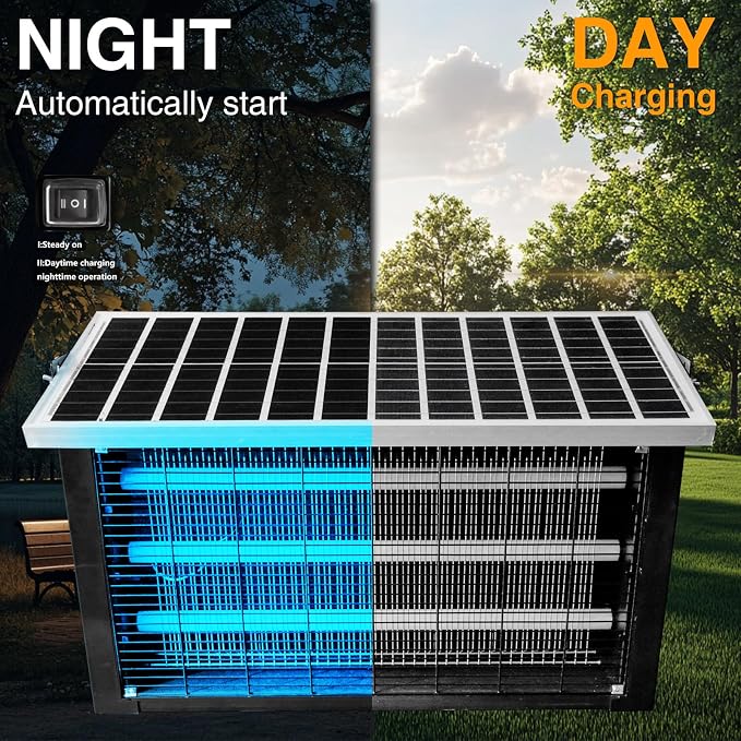 Solar Bug Zapper Outdoor for 2000 sq.ft, Portable Mosquito Zapper - Image 4