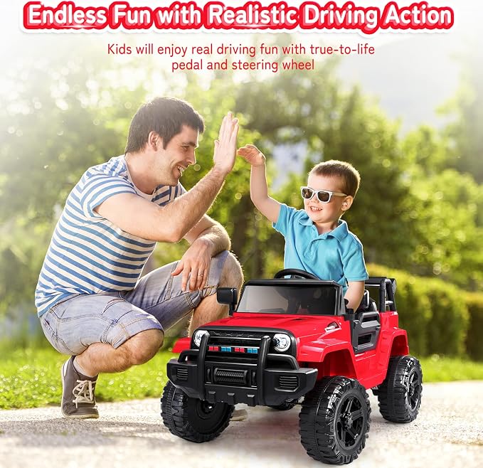 JOYMOR Ride on Truck with Remote Control, 4 Wheels 12V Battery Powered Kids Car - Image 2