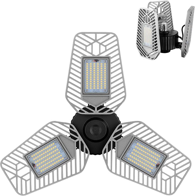 LED Garage Lights, Deformable LED Garage Ceiling Lights 9000 Lumens, 82W CRI 80 by LZHOME