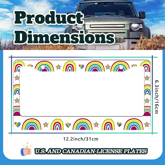 Gay Rainbow License Plate Frame Pride License Plate Holder Cartoon - Image 3