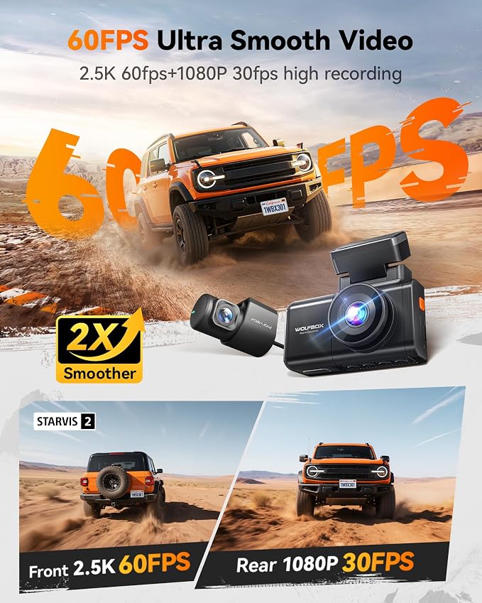 WOLFBOX X3 2.5K 60FPS Dash Cam, STARVIS 2 IMX675 - Image 2