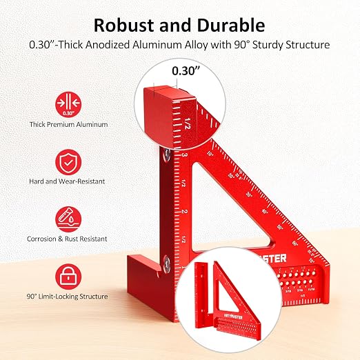3.8＂Mini 3D Multi-Angle Measuring Square Ruler, WT102A High Precision Hole - Image 5
