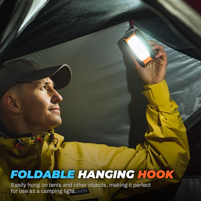 2-Pack LED Rechargeable Magnetic Work Light 40W 1500 Lumens, Hanging Hook - Image 5