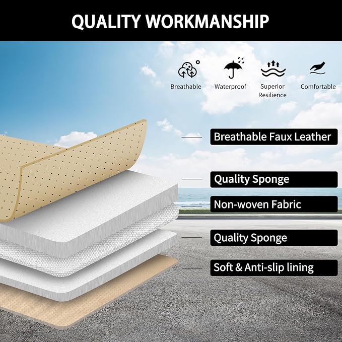 Car Seat Covers Full Set, Breathable and Waterproof Faux Leather Automotive - Image 7
