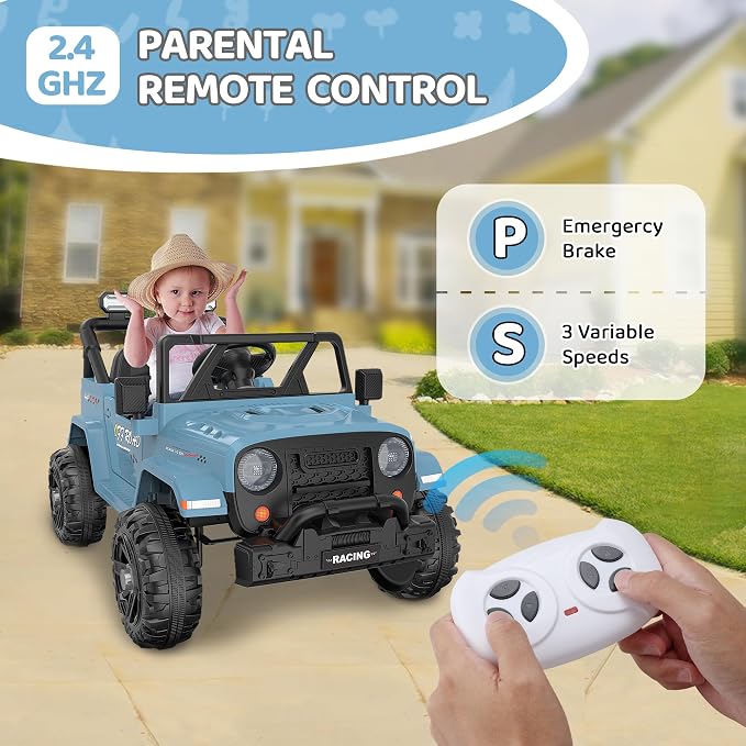 12V Ride On Truck Car with Remote Control, Kids Electric Vehicles with - Image 3