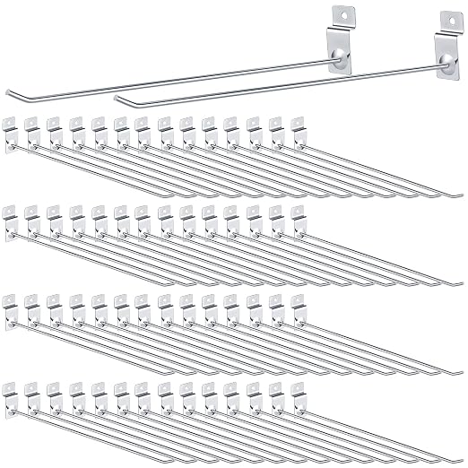 Moxweyeni 100 Pcs Heavy Duty Slatwall Panel Hooks Hanging Metal Slat Wall by Moxweyeni