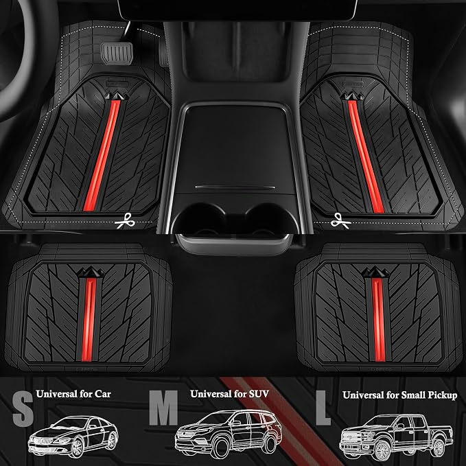 CAR PASS Metal Medium Rubber Floor Mats - Image 2
