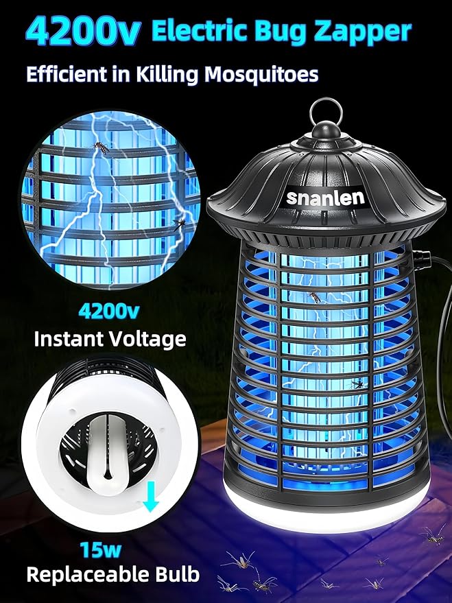 Bug Zapper Outdoor Indoor, 4200V Electric Mosquito Zapper Outdoor - Image 4
