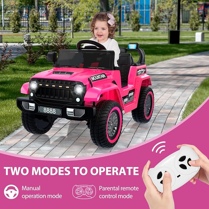 12V Kids Ride on Truck Car, w/Parent Remote Control, Twin 35w Motors, 3 Speeds - Image 3