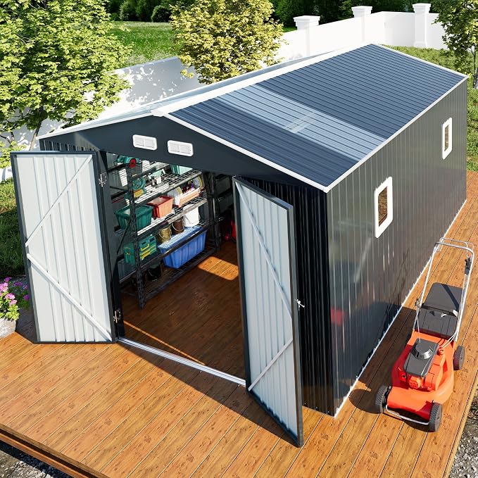 Metal Shed 10x12x7 FT, Sheds Outdoor Storage by KKnowbody
