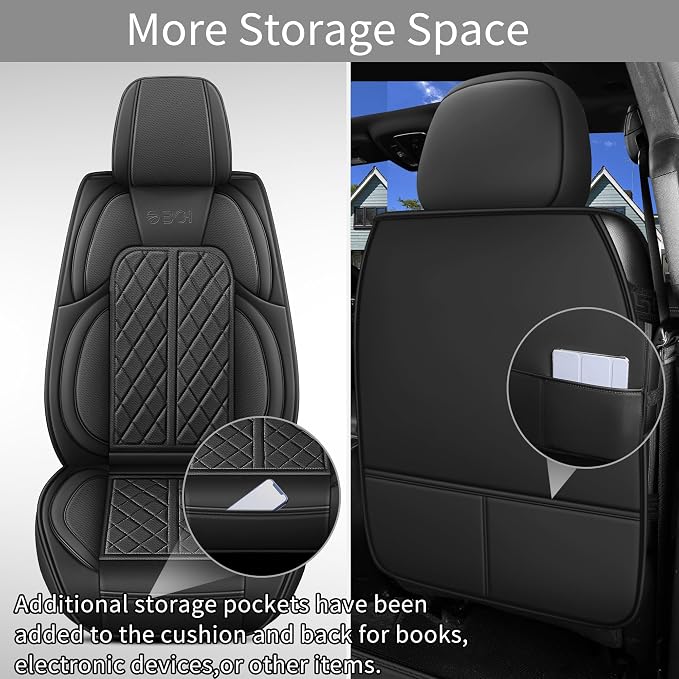 Car Seat Cover Custom Fit for Dodge Ram 1500 2500 3500 2002-2024 Faux Leather - Image 5