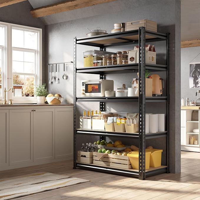 63" H Garage Shelving 31.5" W Storage Shelves Adjustable 2000LBS Metal Shelving by Durayloly