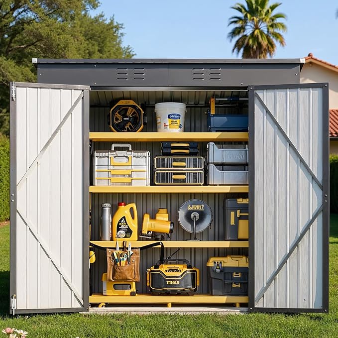 Bealife 6' x 4' Outdoor Storage Shed Clearance, Metal Outdoor Storage Cabinet - Image 2