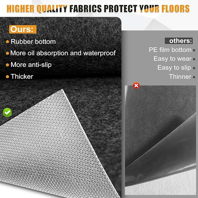 7.8x16 FT Garage Floor Mat for Golf Cart, Mid-Size SUV, Non-Slip Heavy Duty Oil - Image 5