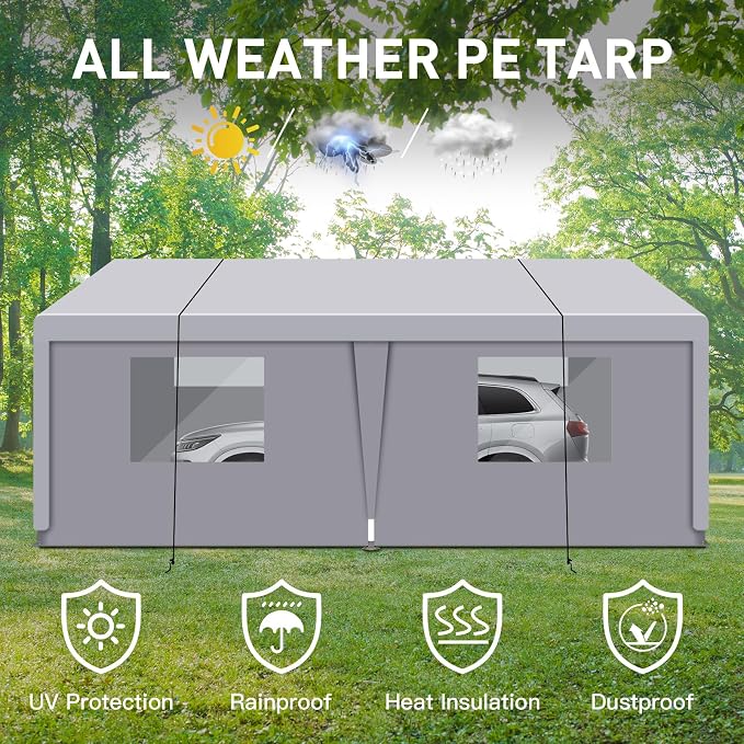 Car Canopy Portable Garage Duty Carport - Image 4