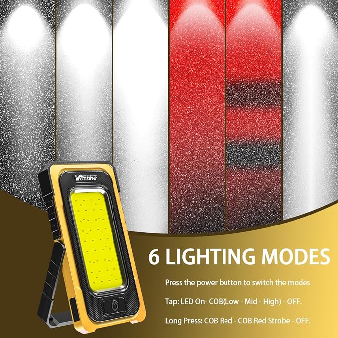 WARSUN Portable Rechargeable Magnetic Work Light, LED Flood Light Waterproof - Image 3