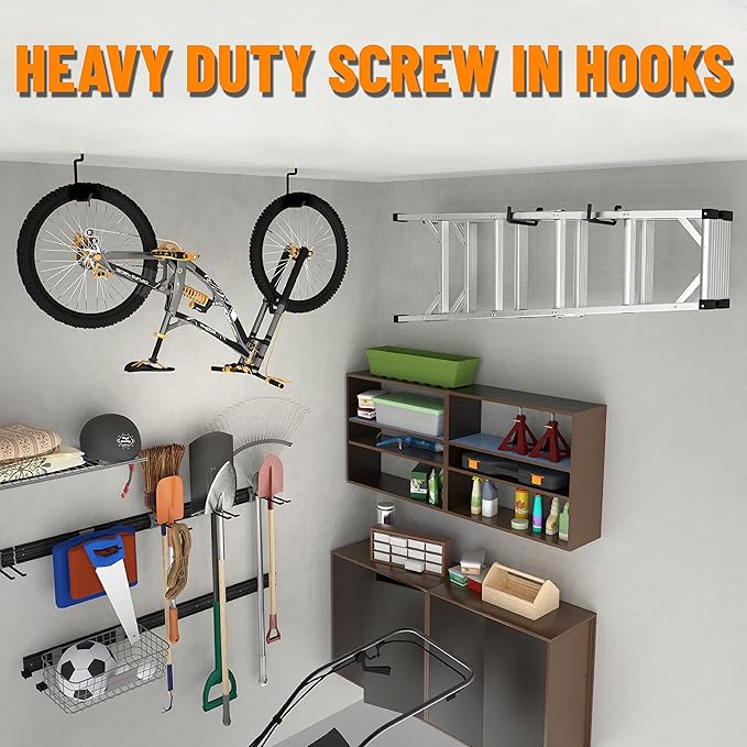 unp POETISKE Screw in Ladder Bike Hooks Ceiling Hanger Wall Mounted Bicycle - Image 3