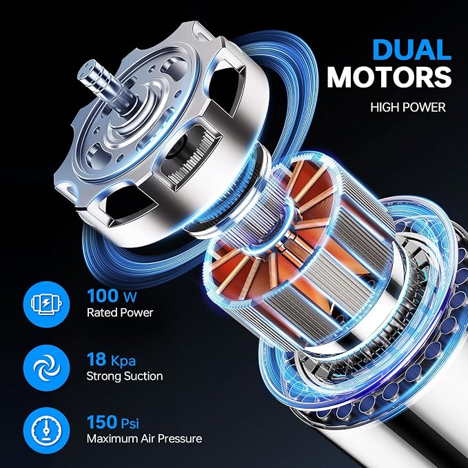 THINKWORK 20V Car Vacuum & Air Compressor, Dual Function High Power Handheld - Image 8