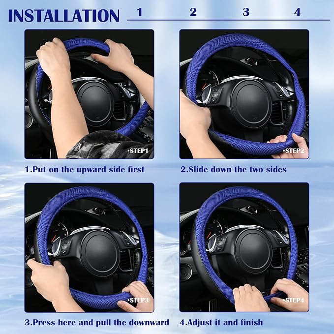 CAR PASS 3D Air Mesh Car Seat Covers Full Sets w/5mm Sponge, Steering Wheel - Image 7