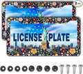 License Plate Protector Multicolor License Plate Frames Colorful Floral Flowers by Unknown