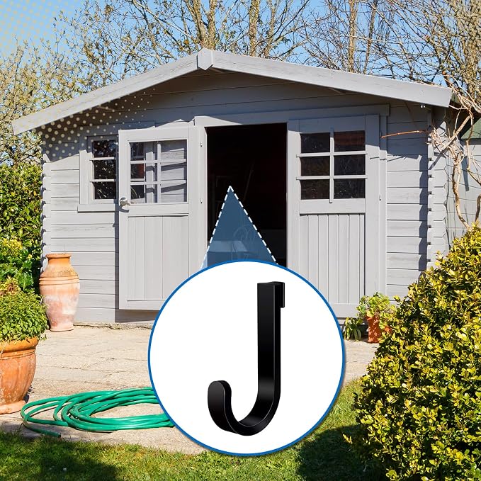 8 Pack Black J Shed Storage Hooks Storage Hooks Compatible - Image 6