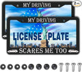 Fun License Plate Frame Cover Black and White License Plate Frames My Driving by Unknown