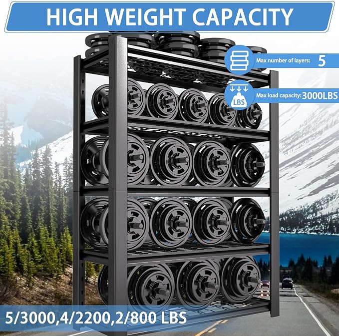5-Tier Heavy Duty Garage Shelving Unit - Image 5