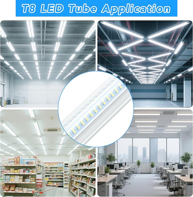 4 Pack 2FT T8 LED Shop Lights, 30W Integrated Tube Light, 4800LM 6000-6500K - Image 6