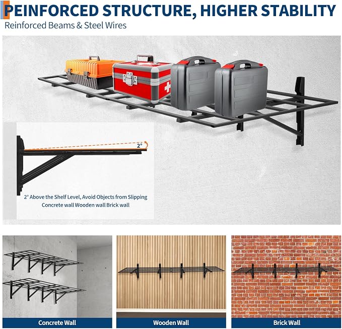 Garage Storage Shelving Wall Mounted, 2 Pack 2x6Ft, Loads 1600 Lbs Heavy Duty - Image 3