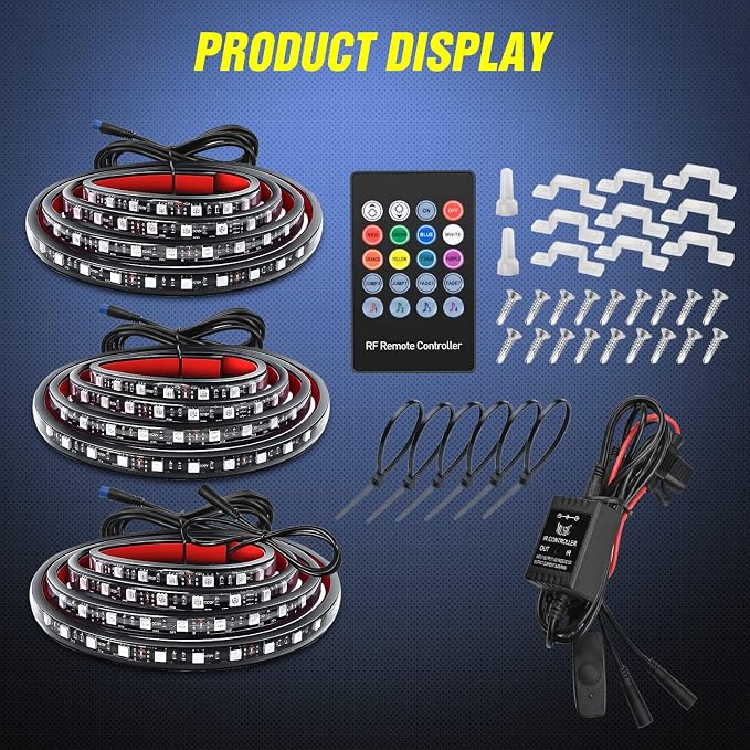 Nilight 3PCS 60 Inch RGB Truck Bed Light Strip Kit 270 LED Neon Accent Lights - Image 9